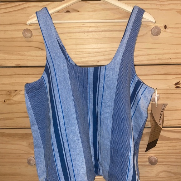 Conrado - Robin Tank Top - Blue Pique Stripe - M/L  (NWT) - Picture 8 of 11